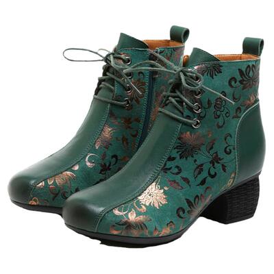 短靴妈妈马丁靴休闲系带舞鞋加绒