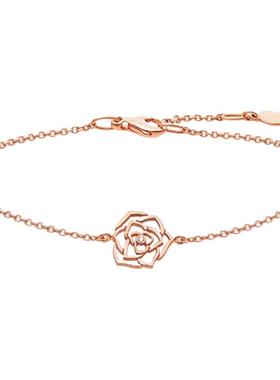 柏爵花镂空玫瑰花手链 女纯银925玫瑰金镶钻手环手饰设计高级轻奢