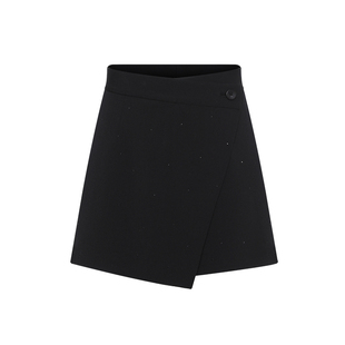 GEGINA吉吉娜女装经典黑色短裤裙高腰小个子休闲百搭短裙商场同款