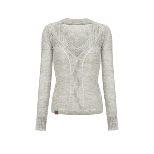 [GINGER]4muggle绞花细闪针织毛衣秋彩色修身辣妹打底衫气质上衣