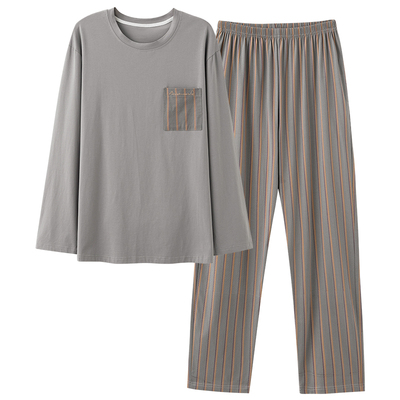 芬腾正品春秋莫代尔男士长袖睡衣