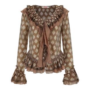 ORA GENESIS2025年冬季新品时尚印花荷叶边上衣