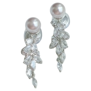 《星光罗曼史》复古精致优雅曼塔玫瑰珍珠锆石流苏耳环耳夹耳饰女