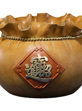 铜师傅聚宝盆复古玄关铜摆件