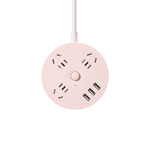 公牛圆形插座usb排插多功能家用宿舍拖线板接线板多孔插位带线