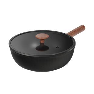 Jeetee吉特聚油钛不粘锅炒锅家用炒菜平底不沾锅电磁炉燃气灶专用