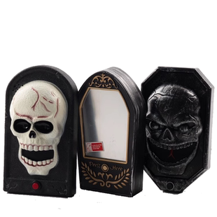 万圣节门铃电动发声发光感应骷髅头独眼恐怖眨眼门铃鬼屋整蛊道具