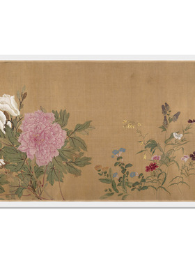 恽寿平百花图卷工笔画客厅