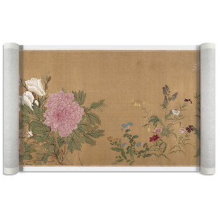 清 恽寿平 百花图卷 花卉工笔画客厅装饰画挂画卷轴高清微喷复制
