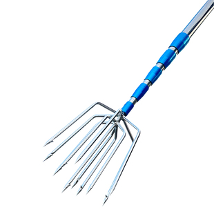 大倒刺捕鱼叉不锈钢头老式鱼叉头伸缩杆渔叉鱼插鱼叉子大全扎鱼器