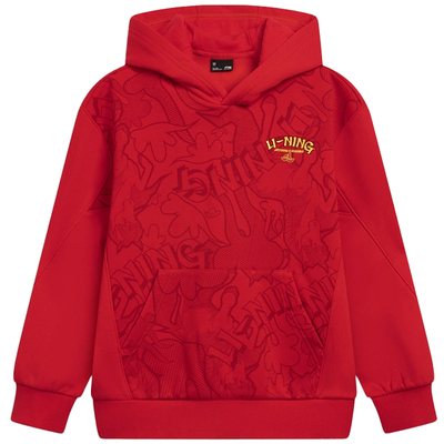 李宁儿童红色卫衣男童2026新年款