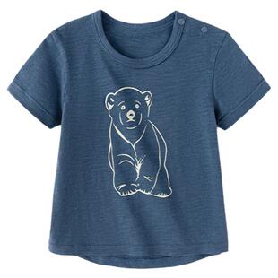 babylove宝宝短袖t恤夏季薄款纯棉婴幼儿上衣可爱小熊打底衫夏装