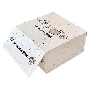 可爱泼墨小猫礼物磁吸包装盒卡通生日礼物收纳盒礼品盒高颜值礼盒