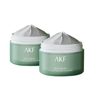 【自营】AKF泥膜清洁面膜控油保湿深层祛黑头去粉刺涂抹式白泥女