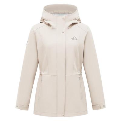 伯希和软壳衣女长款收腰休闲风衣