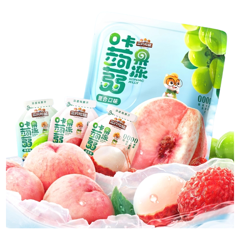 【三只松鼠_混合蒟蒻果冻】魔芋0糖0脂0卡解馋小吃零食儿童下午茶
