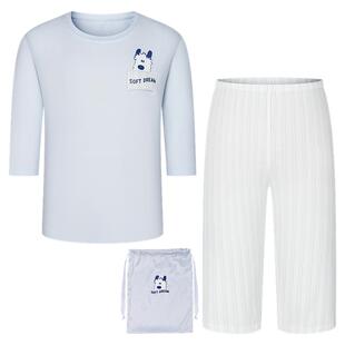 爱慕儿童男女孩短袖吸湿速干家居套装睡衣裤3A抗菌奶皮便携新品