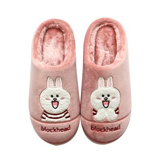 快鹿2025年新款男女童卡通棉拖鞋室内家居防滑保暖加绒毛毛鞋冬季