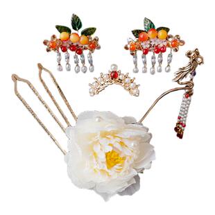 汉服头饰古装气质少女流苏发簪套装发钗全套古风梳步百搭发髻头饰