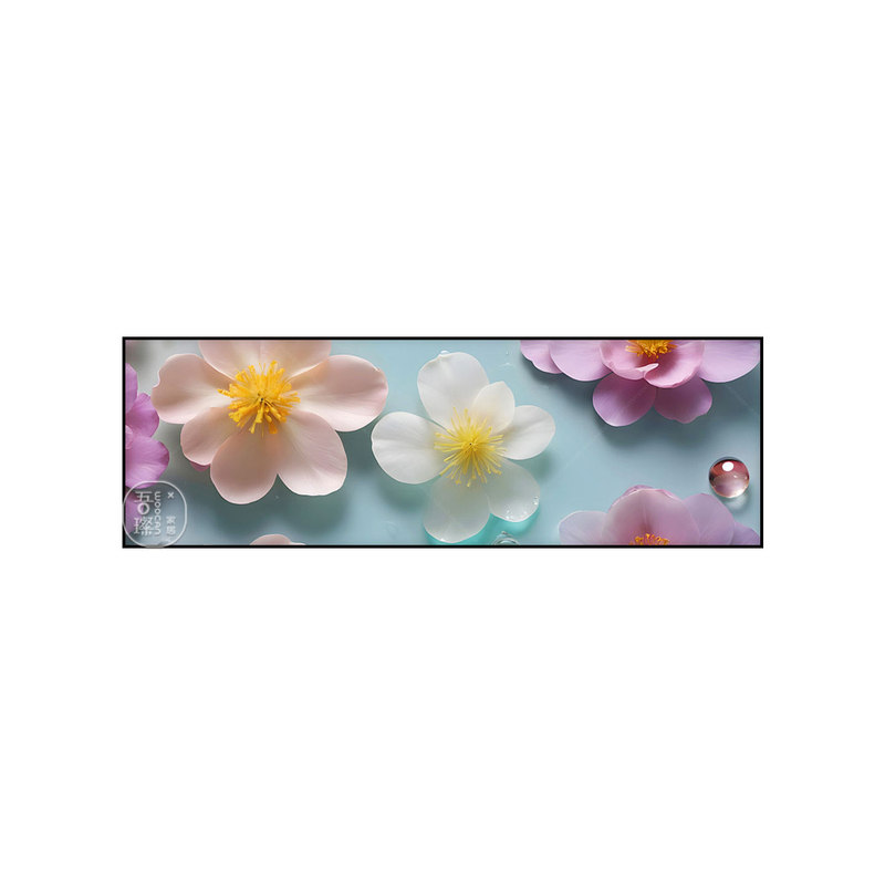 吾璨花卉立体贴画水漾质感花卉装饰画客厅卧室清新墙面自粘背景贴