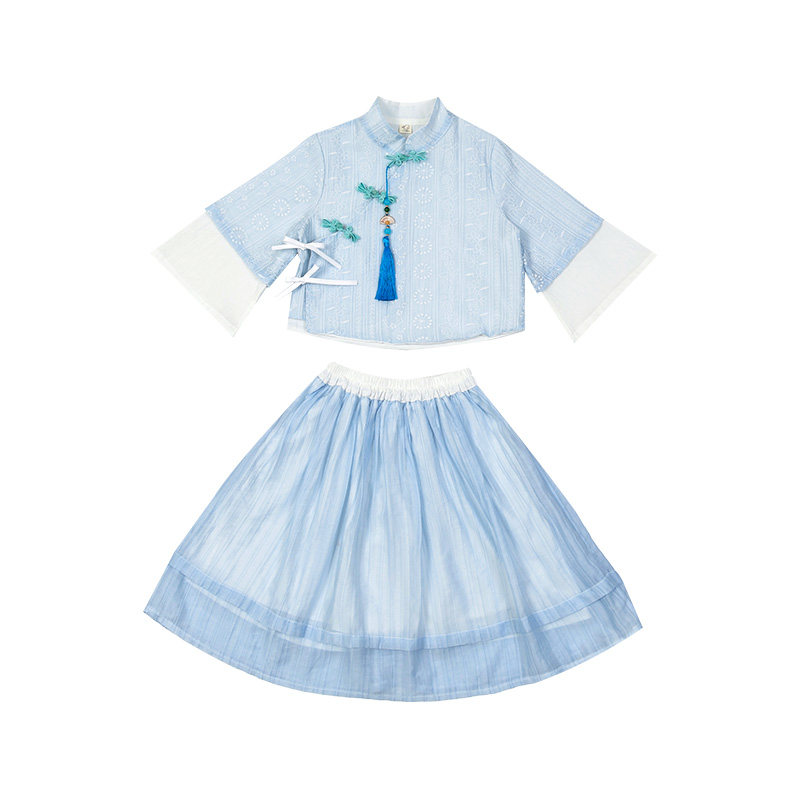儿童中国风汉服春夏套装男女童古装夏季表演服新中式六一演出服装