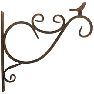 锈色小鸟挂钩田园户外阳台壁挂钩铁艺吊篮吊兰支架挂钩红灯笼挂架