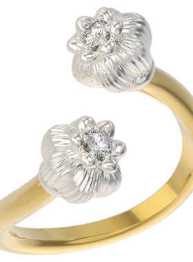 Mouhooland/暮后之地夏夜诗篇系列双头果实戒指小众设计指环情侣