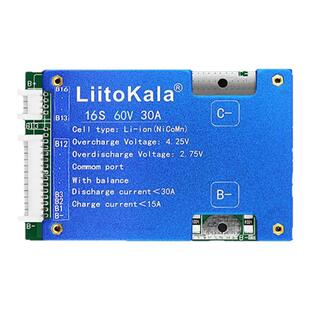 LiitoKalaLiitoKala 16S-60V30A Li-ion三元锂电池保护板 自动均