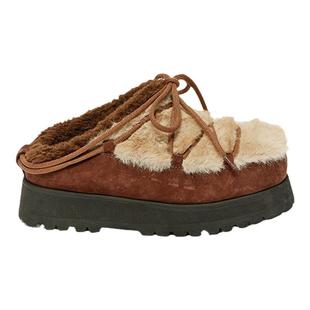 【deepmoss】优雅复古潮流女装时尚休闲气质半拖式设计增高厚底鞋