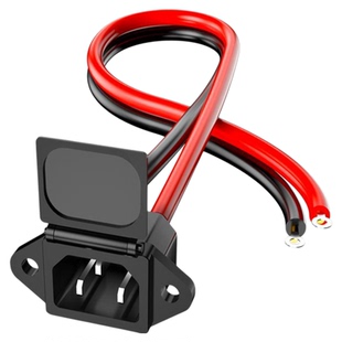 6平方电动车电瓶充电口加粗纯铜公母插头品字T型大功率锂电池插座