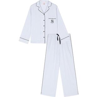 【预售】维密明星同款水光绸缎面抗静电家居服长袖长裤睡衣套装女
