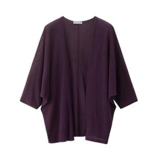 设计师款佐丹奴针织开衫女莱赛尔蝙蝠袖宽松无扣轻薄罩衫18355210