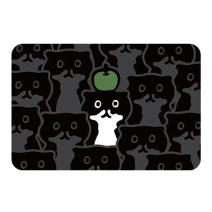 卡通苹果星黑猫软硅藻泥吸水地垫卫生间门口浴室防滑脚垫吸水速干