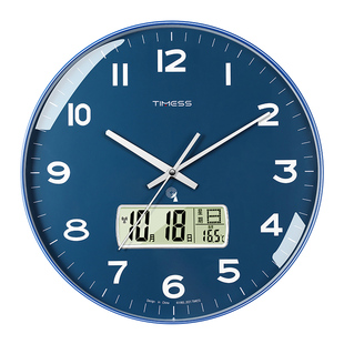 TIMESS网红电波钟表挂钟客厅家用时尚2026新款时钟万年历挂墙挂表