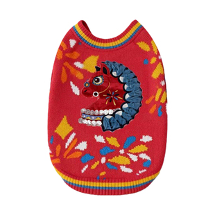 大狗新年毛衣秋冬装2026新款边牧大型犬中型宠物过年喜庆马年衣服