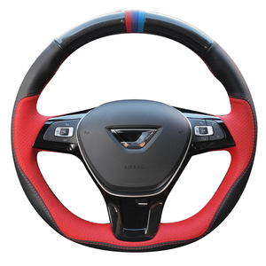 用于一汽大众捷达VS7VS5VA3方向盘把套手缝真皮专车用全包围碳纤