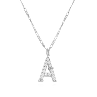 Neverfar WISH 字母许愿项链女吊坠定制珍珠银色轻奢复古小众高级