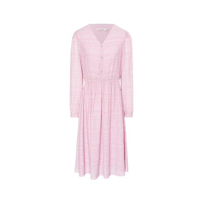 JESSIE气质V领连衣裙长袖中长款