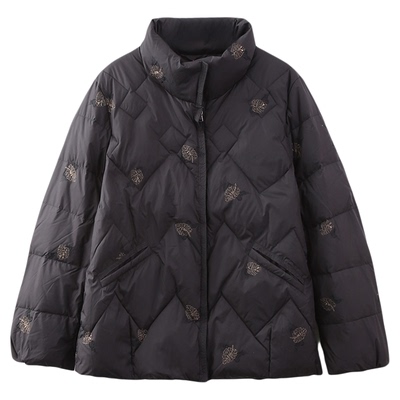 依布刺绣鸭绒羽绒服气质减龄上衣