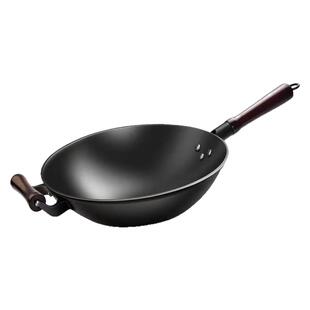 福满铁锅郏县铁锅炒菜锅家用无涂层生铁铸铁炒锅电磁炉已开锅