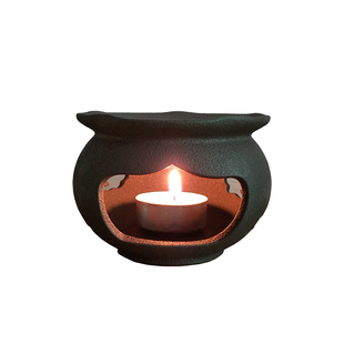 粗陶温茶器酒精灯炉茶壶干烧台蜡烛煮茶炉陶瓷加热保温底座暖茶器