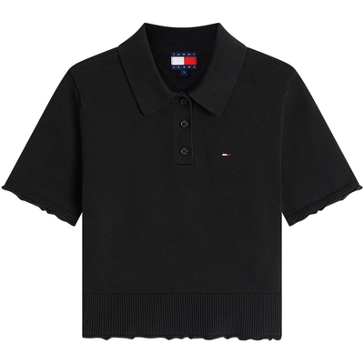 Tommy女装木耳边修身针织POLO