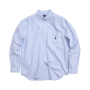 国棉壹厂小海军BOYNAVY Buttondown领宽松单袋绣花全棉牛津纺衬衫