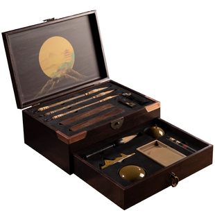 笑书生风禾尽起文房四宝套装专业级精品礼盒摆件毛笔端砚书法毛笔字专用笔墨纸砚全套高档收藏送礼