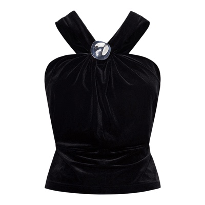 UTUH黑色丝绒背心吊带