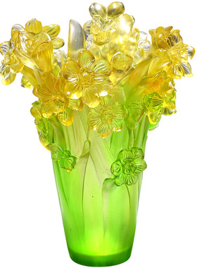客厅琉璃水仙花花瓶摆件装饰品