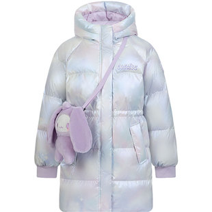 波司登冬季爆款羽绒服儿童中长款连帽女童三防面料加厚外套