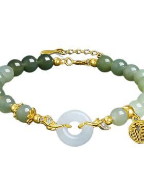 和田玉手链女生925纯银