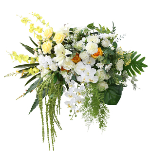 讲台挂花装饰主席台婚礼演讲活动布置插花会议桌花仿真商务花艺