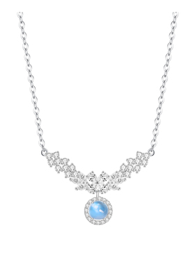 官方正品穗穗平安纯银月光石项链